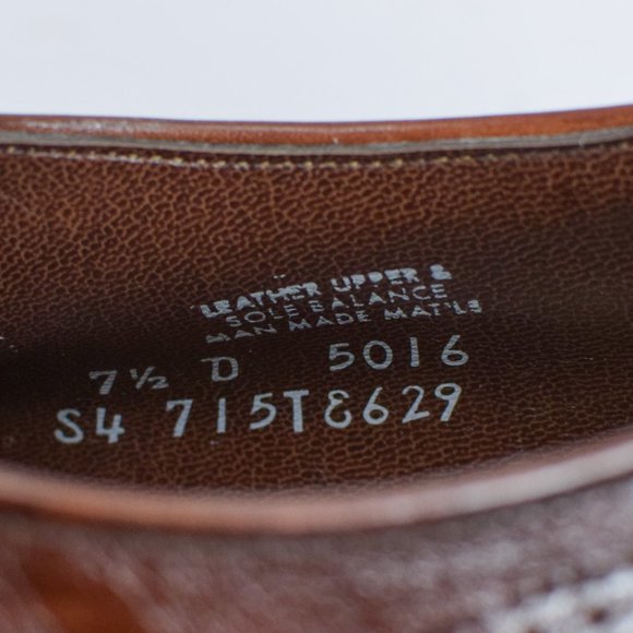 Vintage Men's Allan Temple Imperials Brown Leather Cap Toe Oxford Dress Shoes - Picture 8 of 8